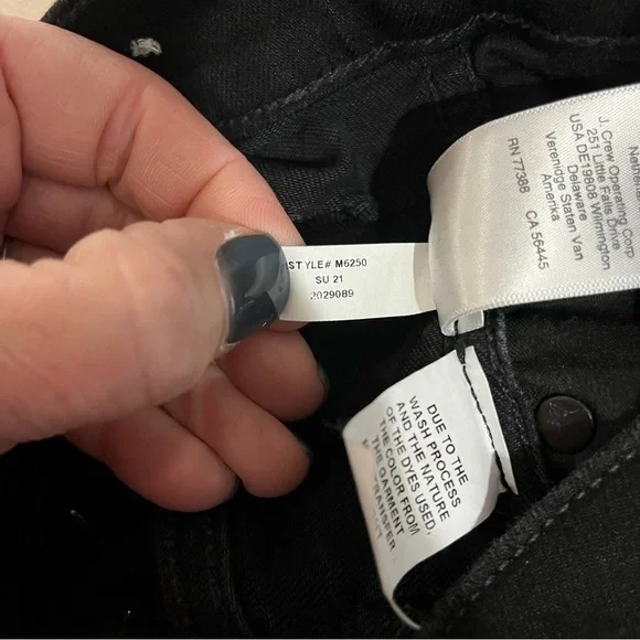 Madewell 10” High Rise Skinny Jeans Black Size 25 Denim Style M6250 - Picture 10 of 10
